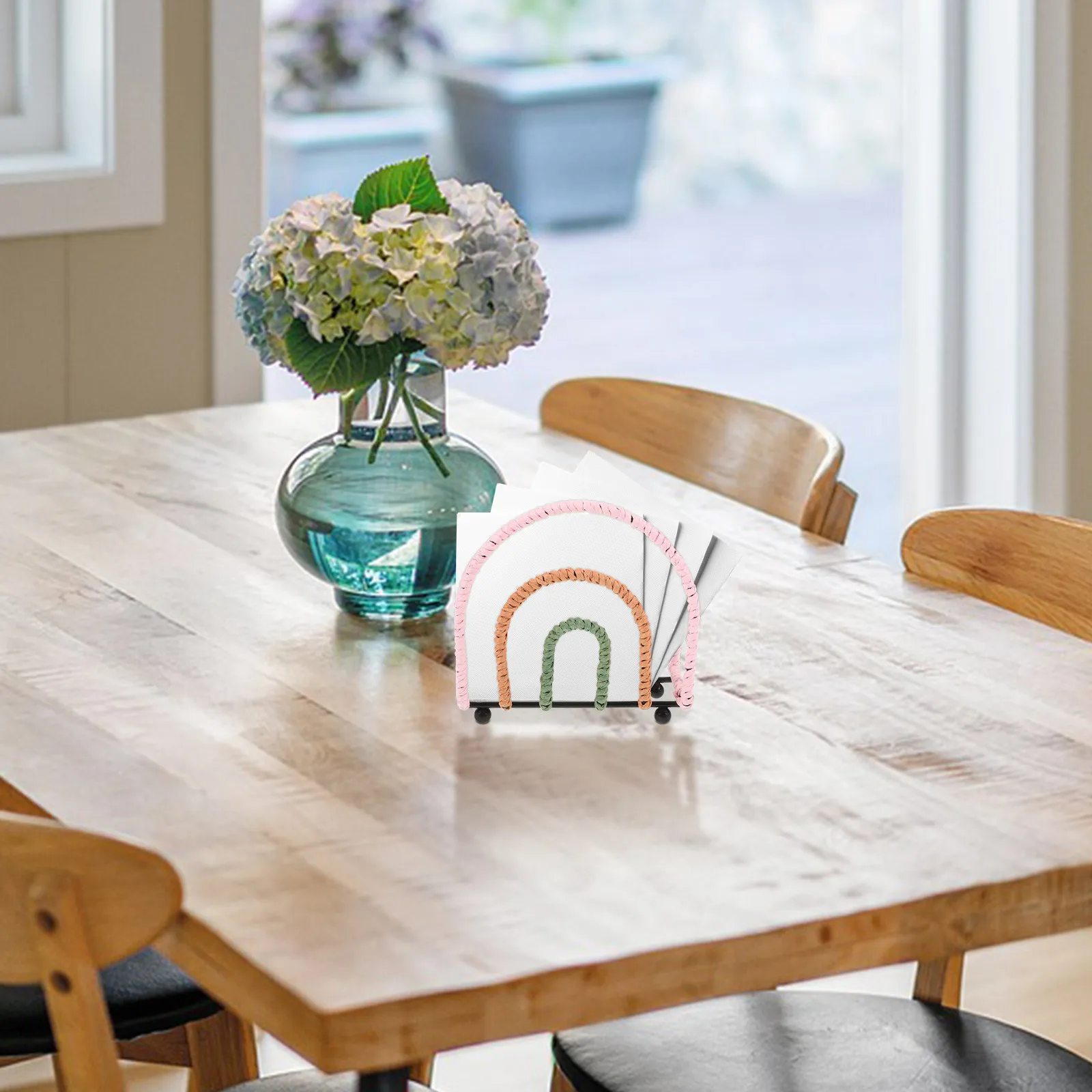 

Exquisite Napkin Stand Modern Style Desktop Napkin Organizer Iron Paper Construction Ample Storage for Documents Towels Home