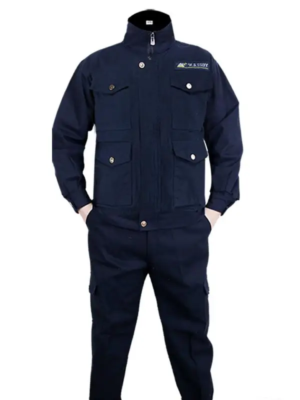 

Thiened Pure Cotton Work orm Set for Men Welding Workwear Anti-Heat Wearable Long Sve Spring Autumn Labor