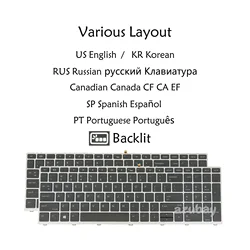 Backlit Laptop Keyboard for HP Probook 650 G4 G5, 450 G5, 455 G5, 470 G5 US English Korean Russian/ Canadian/ Spanish Portuguese