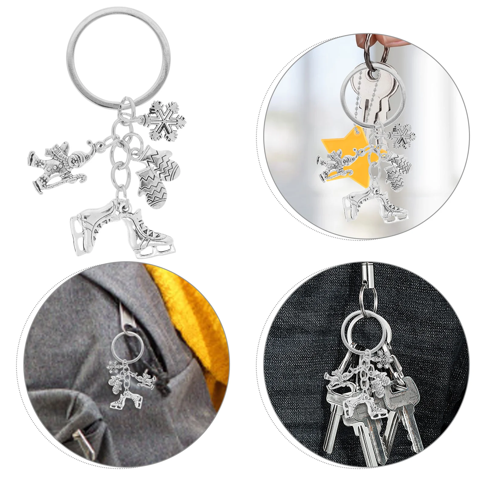 Ski Sports Key Chain Skating Jewelry Snowflake Keychain Ice Accessories Skates Skateboard