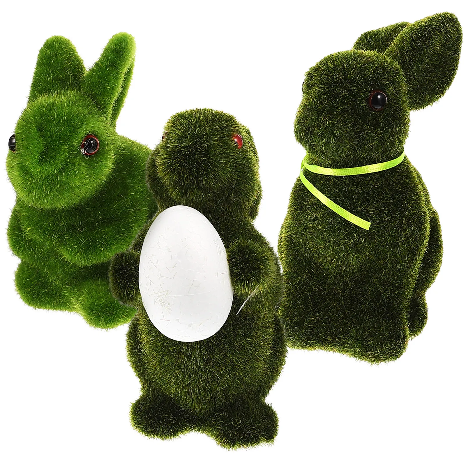 

3Pcs Sturdy Realistic Rabbit Decoration for Easter Garden Party New Year Festive Home Office Desk Miniature Moss Bunny Adornment
