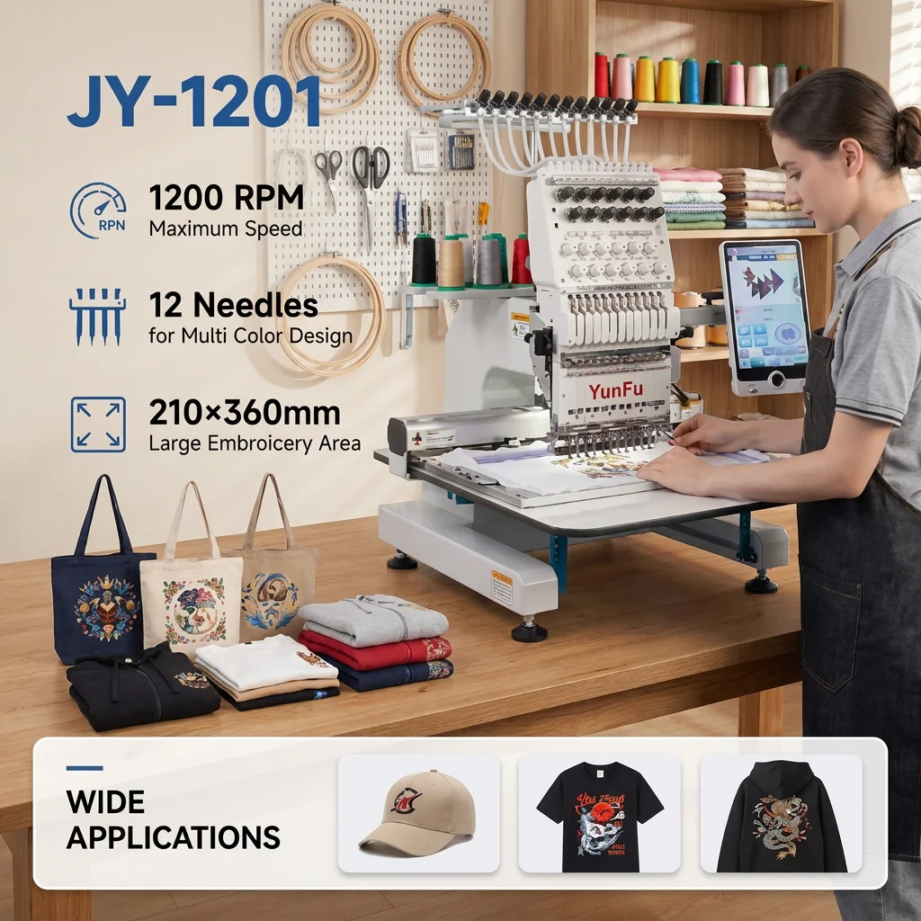 Easy Operation Embroidery Machine With Wi-Fi Connectivity Custom Pattern Upload Computerized Operation Home Use 1200 RPM 550W