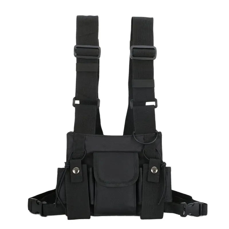 Functional Tactical Chest Bag Bullet Hip Hop Vest Streetwear Bag Waist Pack For Women Men Chest Rig Bag Adjustable Vest Pack