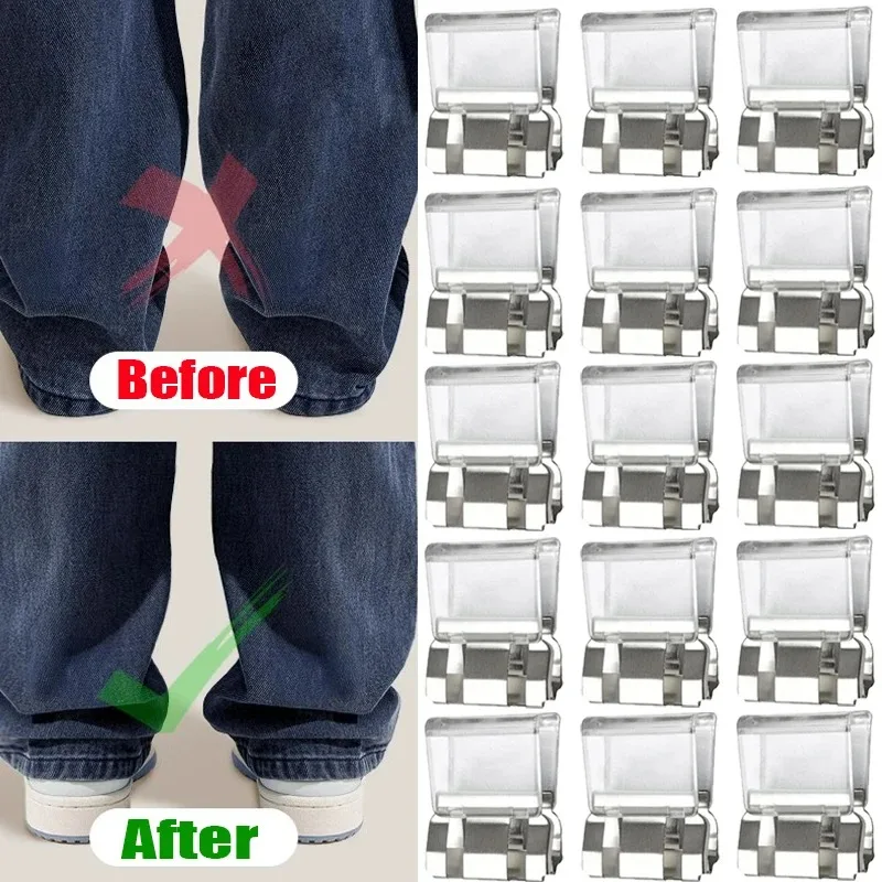 20 قطعة متعددة الوظائف غير مرئية الساق تقصير مقاطع DIY بها بنفسك الخياطة الحرفية الملابس الأشرطة حامل للملابس الطويلة مقاطع آمنة