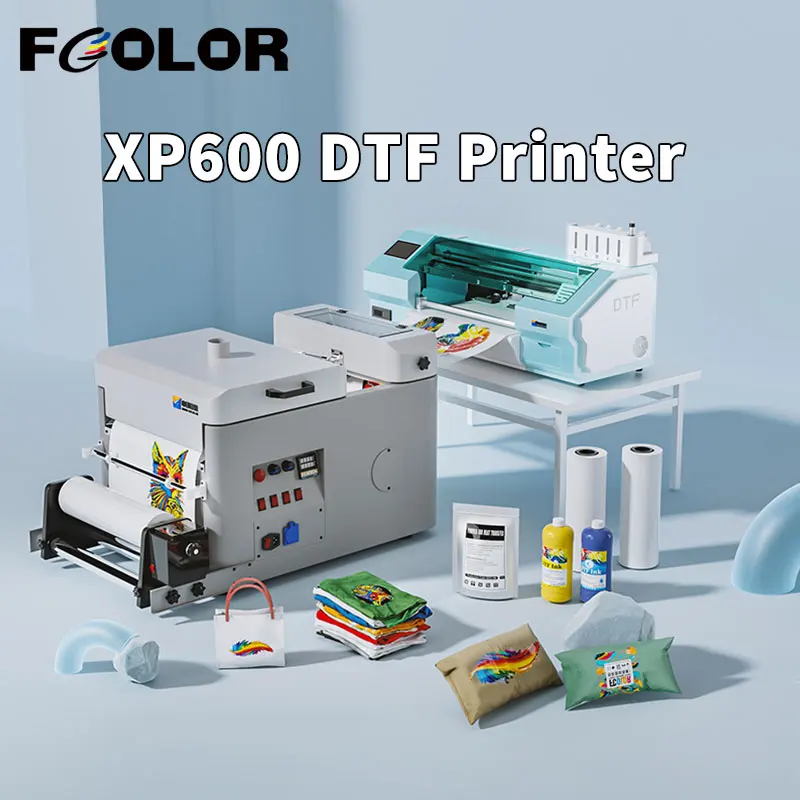 Fcolor Low Budget A3 DTF Printer 30/33cm Roll to Roll with Drying Oven for Epson XP600 Auto Film Feeding Heat Transfer Printing
