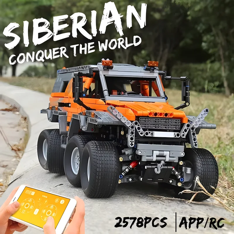 Mal King 13088 Technische App Rc Off-Road Sjamaan 8X8 Siberia Voertuig Model Bouwstenen Sportwagen Bakstenen Kids Kerstcadeau