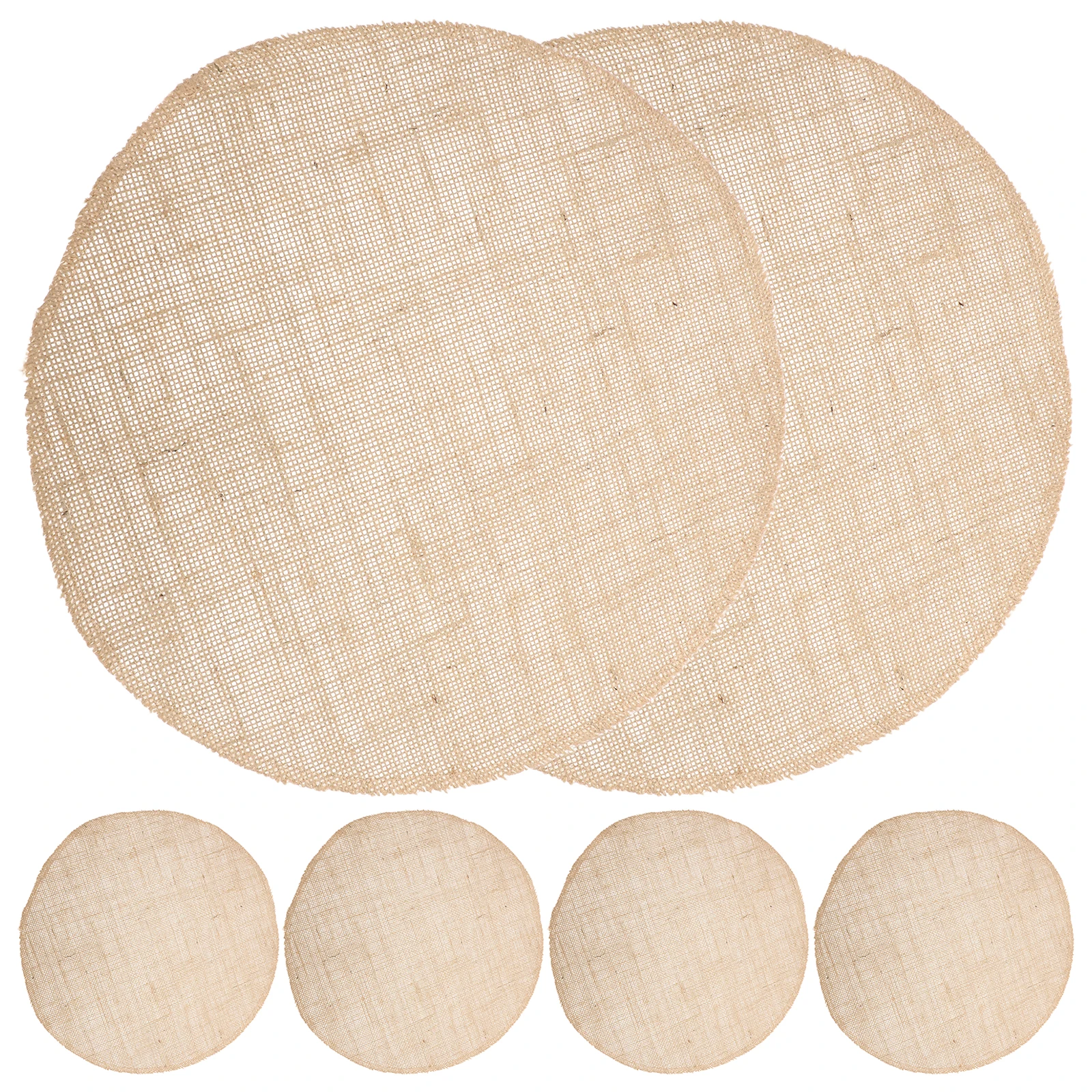 

6pcs Rustic Placemat Home Decor Drink Coaster Brown Cup Coasters Table Set Party Mat Round Place Pad Office Furniture Coffee Mug