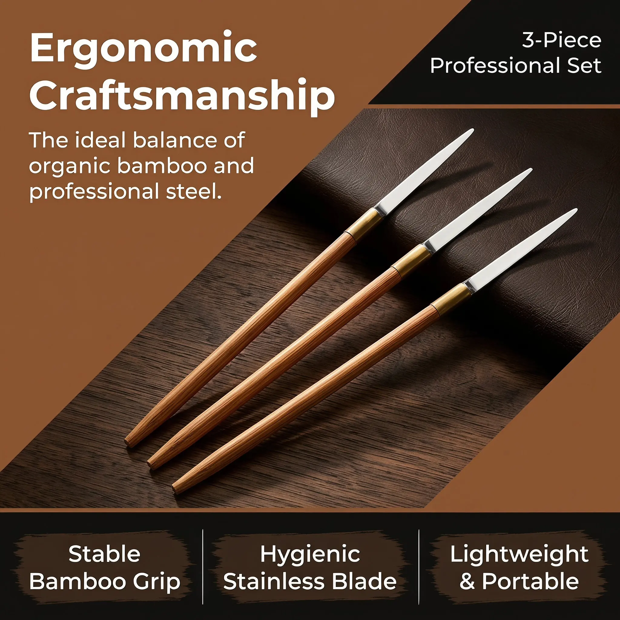3 Pcs Ear Shaver Chinese Picker Bamboo Handle Straight Earwax Removal Cloud Knife Tool Hair Scraping Stainless Scraper