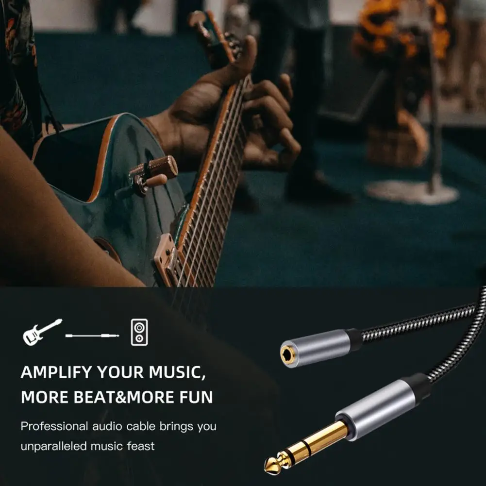 Audio Cable Gold Plated Professional HiFi Sound High Speed Widely Compatible Stable Output Braided 6.5mm Male to 3.5mm Female Re