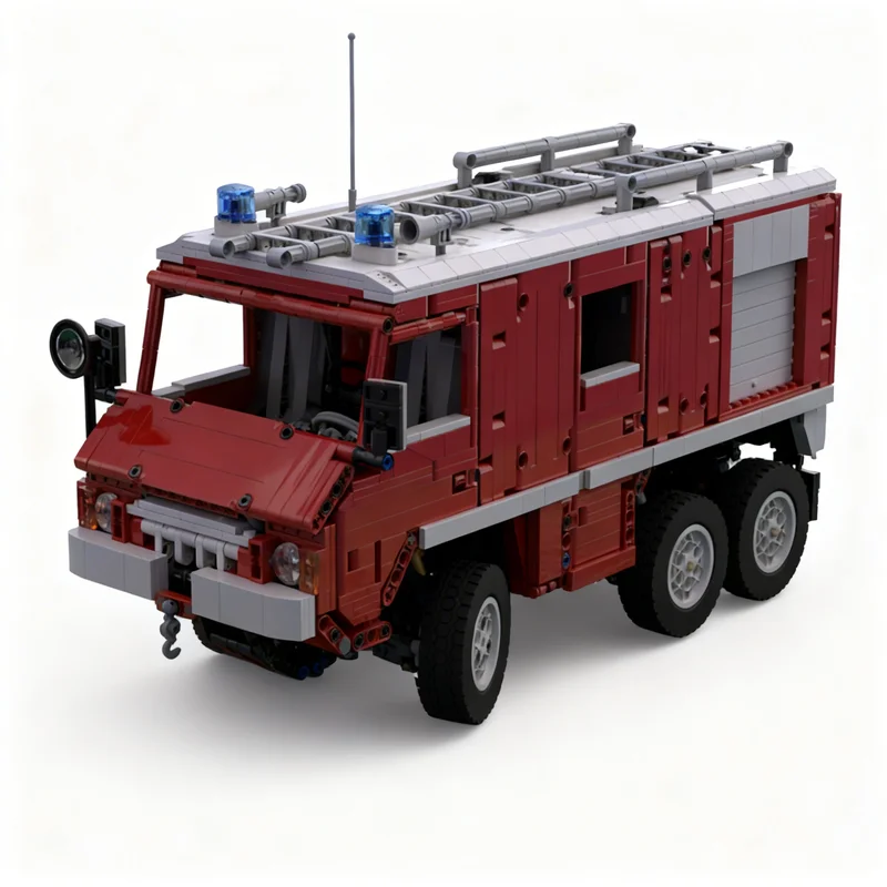 2616pcs MOC Steyr-Puch Pinzgauer Fire Engine 6x6 Full RC Steyr Technical Model Building Blocks Christmas Gift Toys Brick 3D