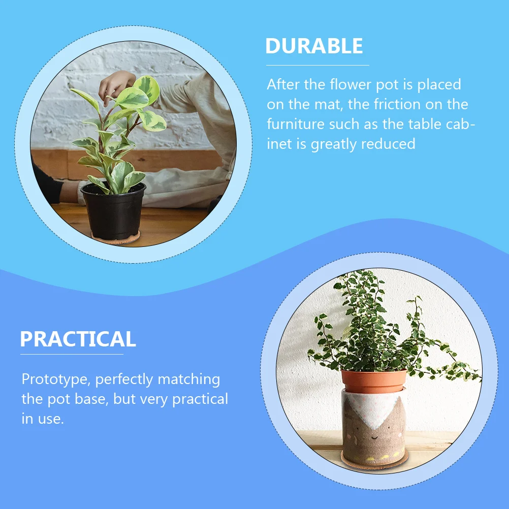 

2pcs Flowerpot Pad Cork Plant Coaster Reusable Garden Planter Mat Durable Support Scratch Resistant niture