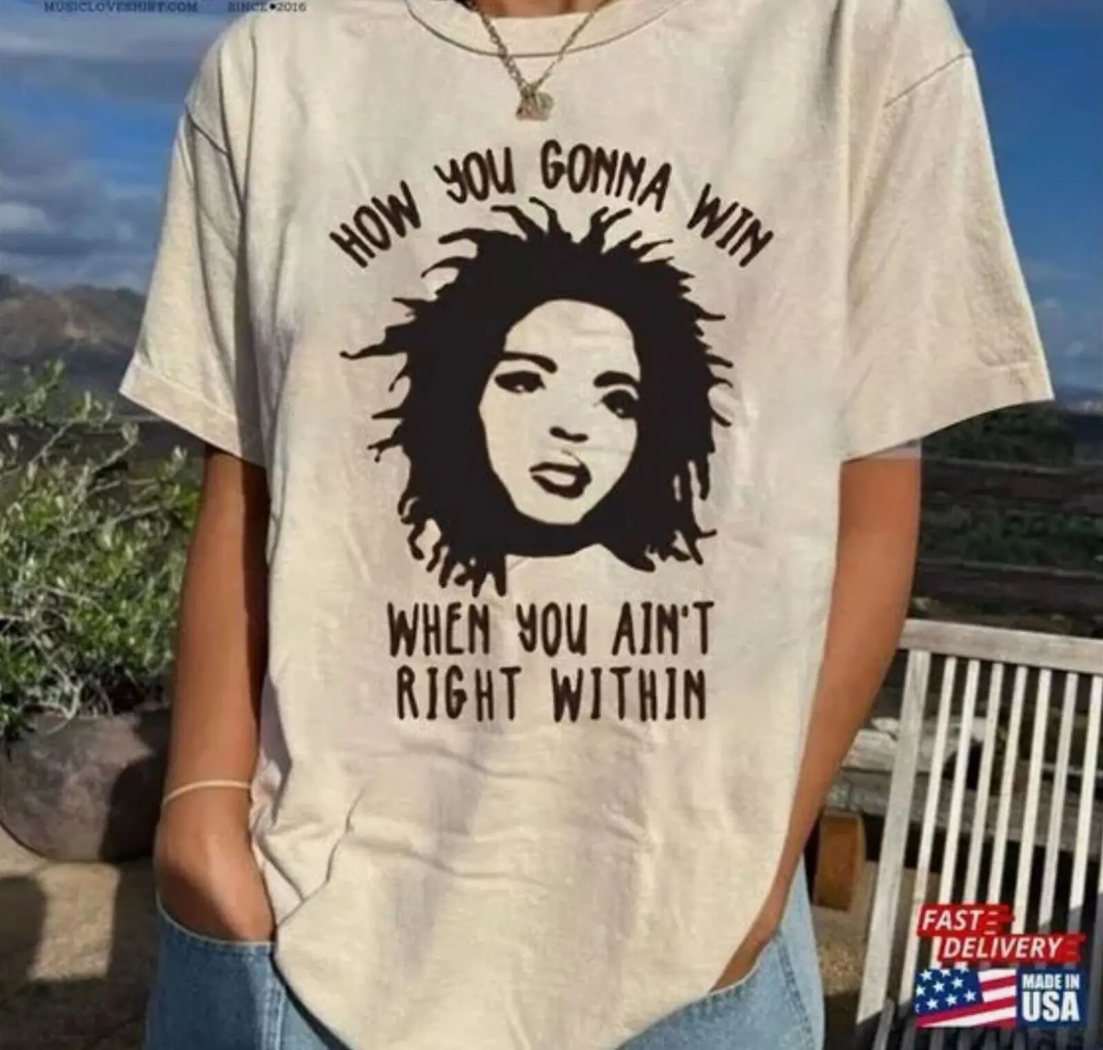 Lauryn Hill shirt, Lauryn Hill Fans Cotton White Unisex T-shirt S-5XL