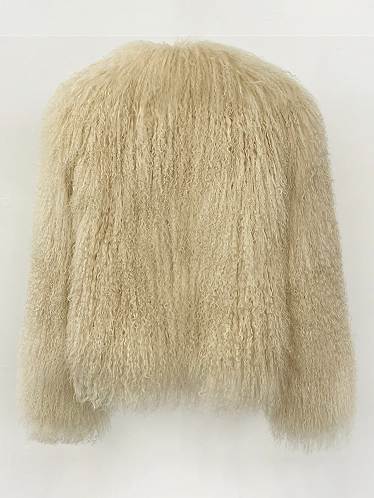 OFTBUY Natural Mongolia Sheep Fur Coat 2025 Winter Clothing Women Fashion Warm Thick Clothes Lady Elegant Real Fur Coat Female