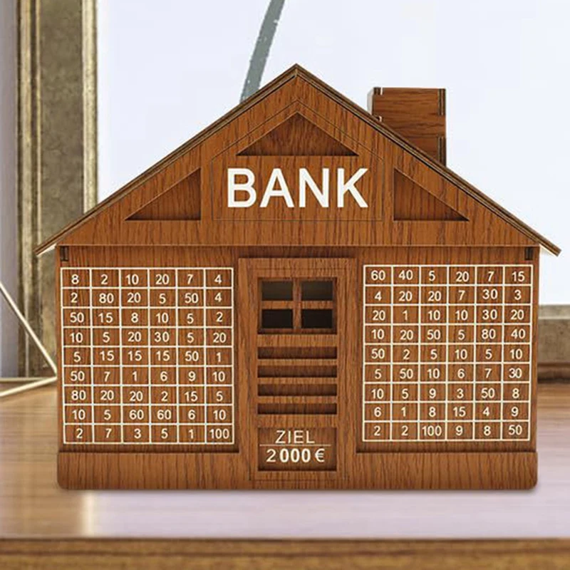 2000 Euro Wooden Piggy Bank For Adults Children Piggy Bank Money Bank Wooden Crafts Reusable Piggy Bank