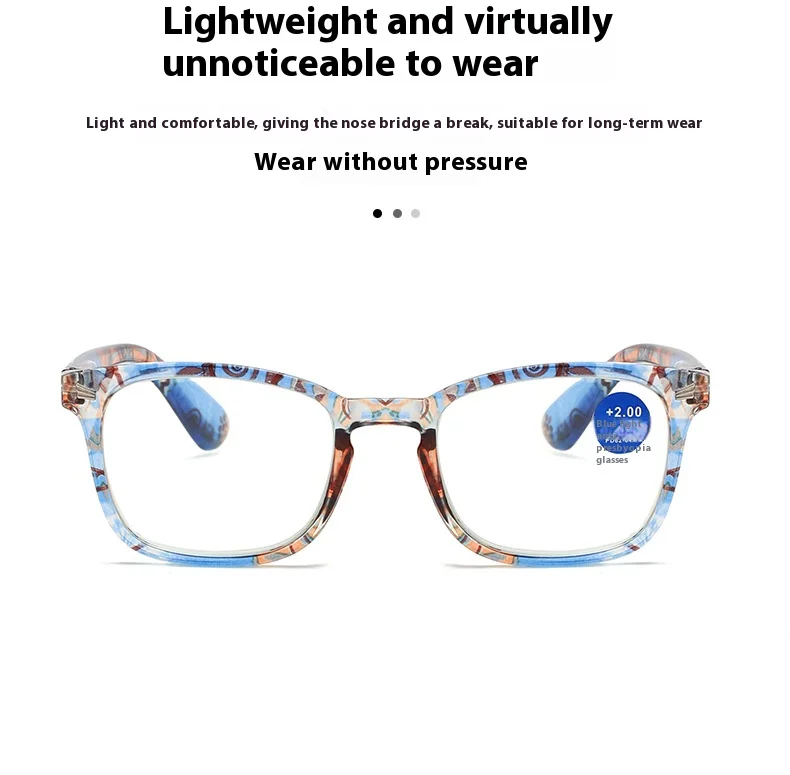 Hochauflösende Anti-Blau-Lesebrille, modische ultraleichte Presbyopie-Brille für Damen + 100 + 150 + 200 + 250 + 300 + 350 + 400 – Detail 2