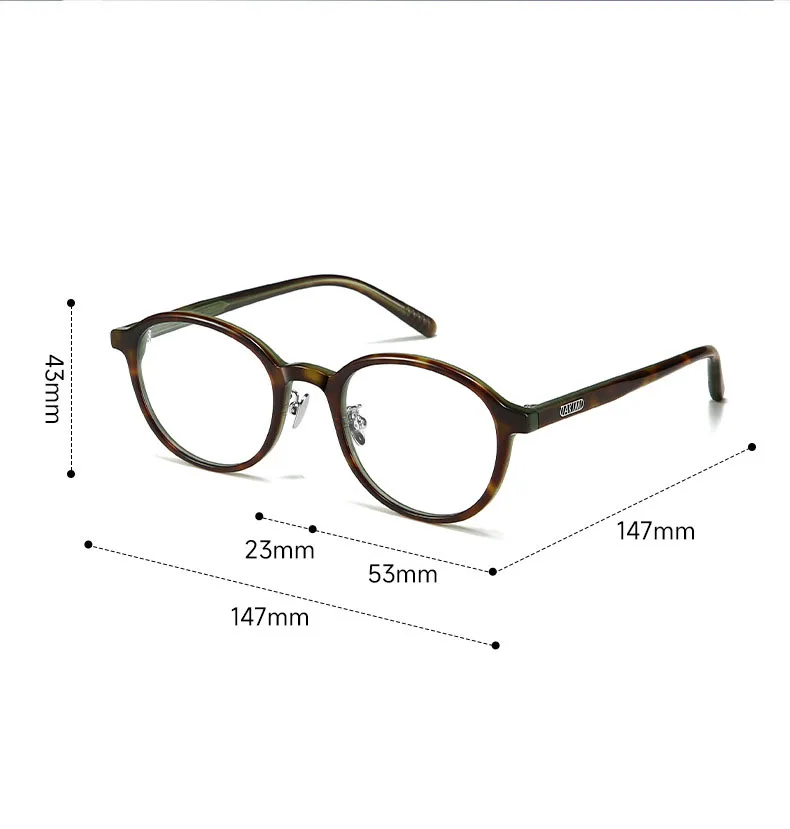 KUXA 新しいアセテートラウンド女性男性光学眼鏡処方メガネレシップレンズ近視累進反射防止眼鏡