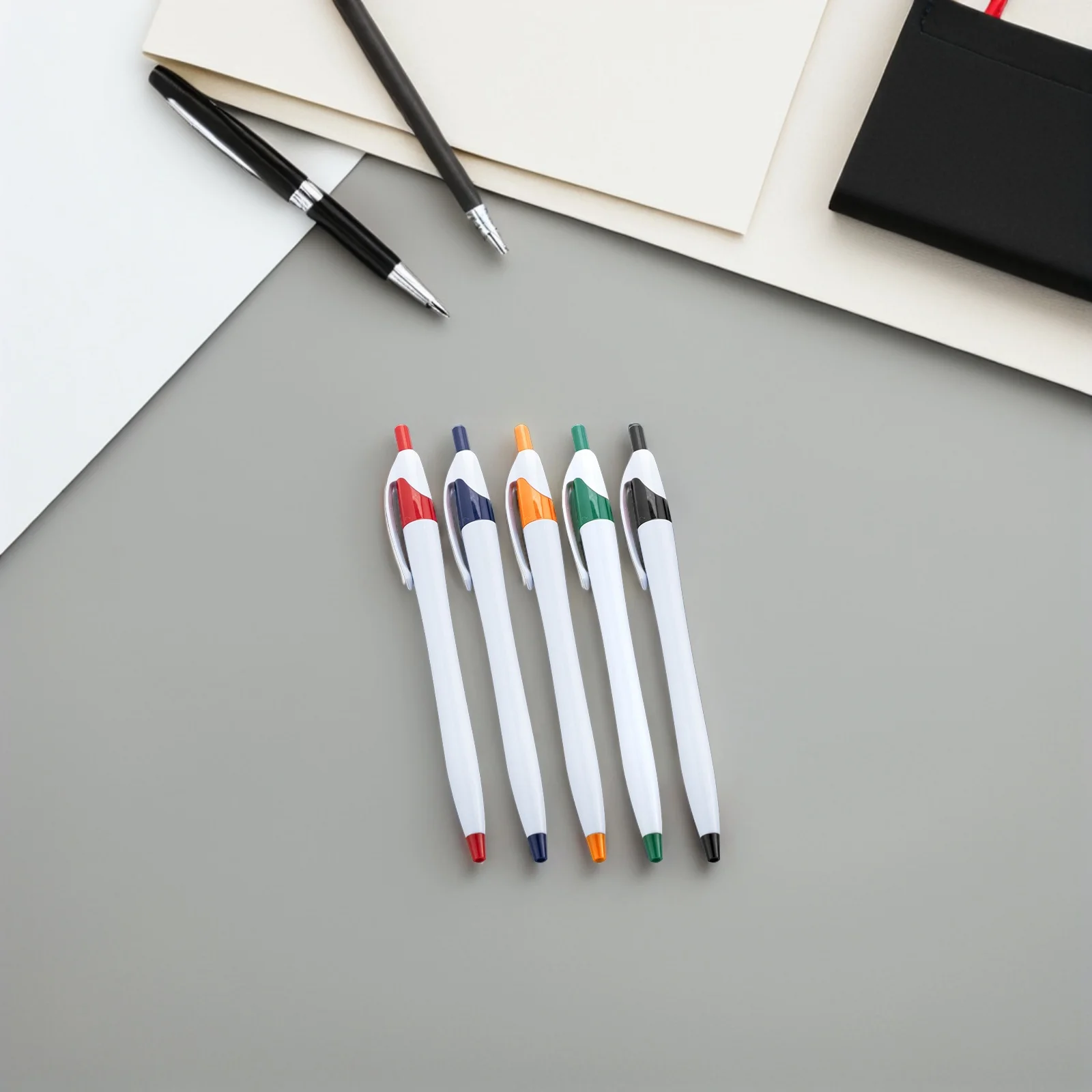 

50Pcs Press Style Black Ballpoint Pens Smooth Ink Comfortable Grip Compact Design for School Office Journaling