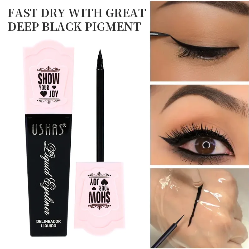 Smudge Proof Liquid Eyeliner Waterproof Quick Dry 24H Wear Long Lasting Makeup for Women No Fading
