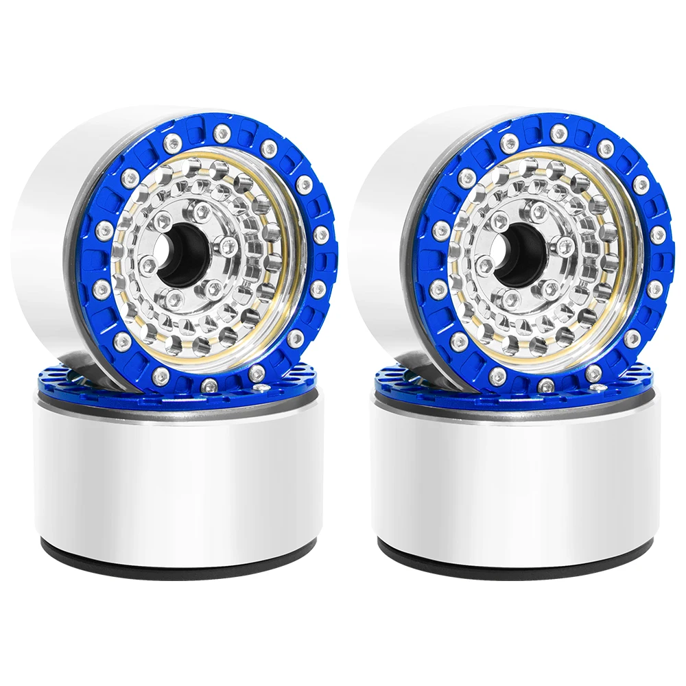 1/10 Scale 1.9-inch Brass Wheel Hub with Aluminum Outer Ring for SCX10 90046 TRX4 TRX6 D90 Off-Road Vehicles