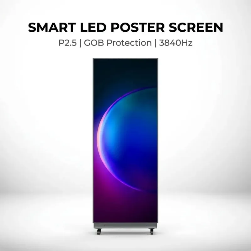 Wholesale Custom Smart P2.5 GOB Indoor/Outdoor Floor Standing 4K HDR10 LED Poster for Retail Store Shop Commercial Signage