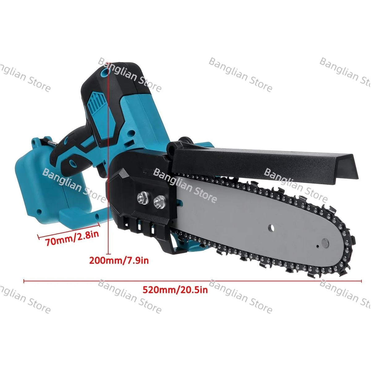 

Cordless Electric Chain Saw, Brushless Motor, Power Tools, Garden Woodwork, Power Blade for 18V Makita Battery, 1200W, 8 in