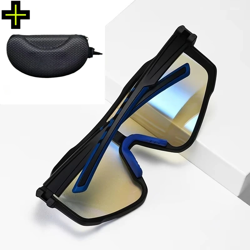 Integrated lens No inner frame Customizable Prescription Sports Sunglasses - Polarized Cycling Goggles with Photochromic Lenses
