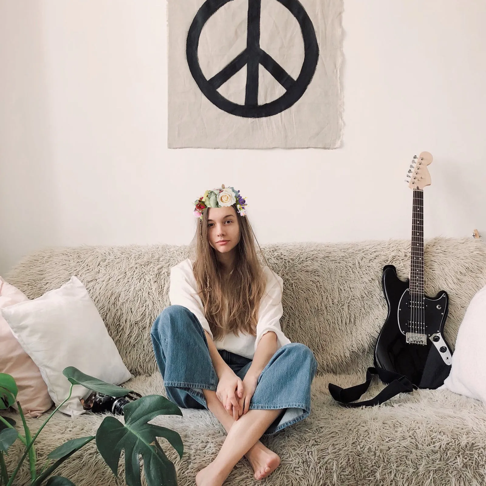 

Цветочная повязка на голову для женщин и девочек, милый цветочный ободок для волос, аксессуар для костюмированных вечеринок, фотосессий, свадебного декора волос