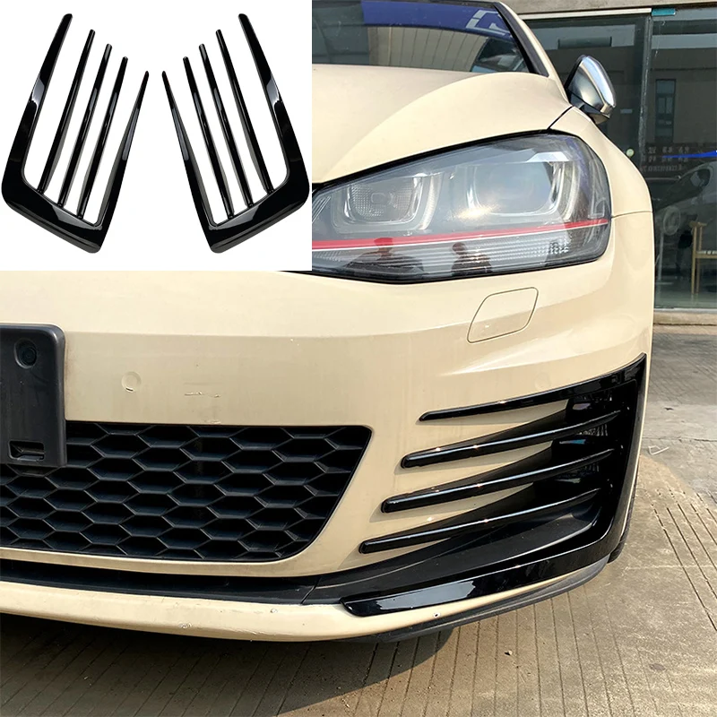 Car Accessories Front Wind Knife Bumper Fog Light Grille Cover Trim Sticker For VW Volkswagen Golf 7 MK7 GTI 2013 2014 2015 2016