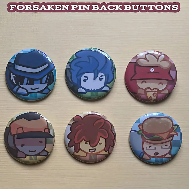 FORSAKEN Roblox Pin-Back buttons - Guest 1337 Elliot Chance 007n7 Shedletsky Builderman，Kawaii cartoon game Character badge