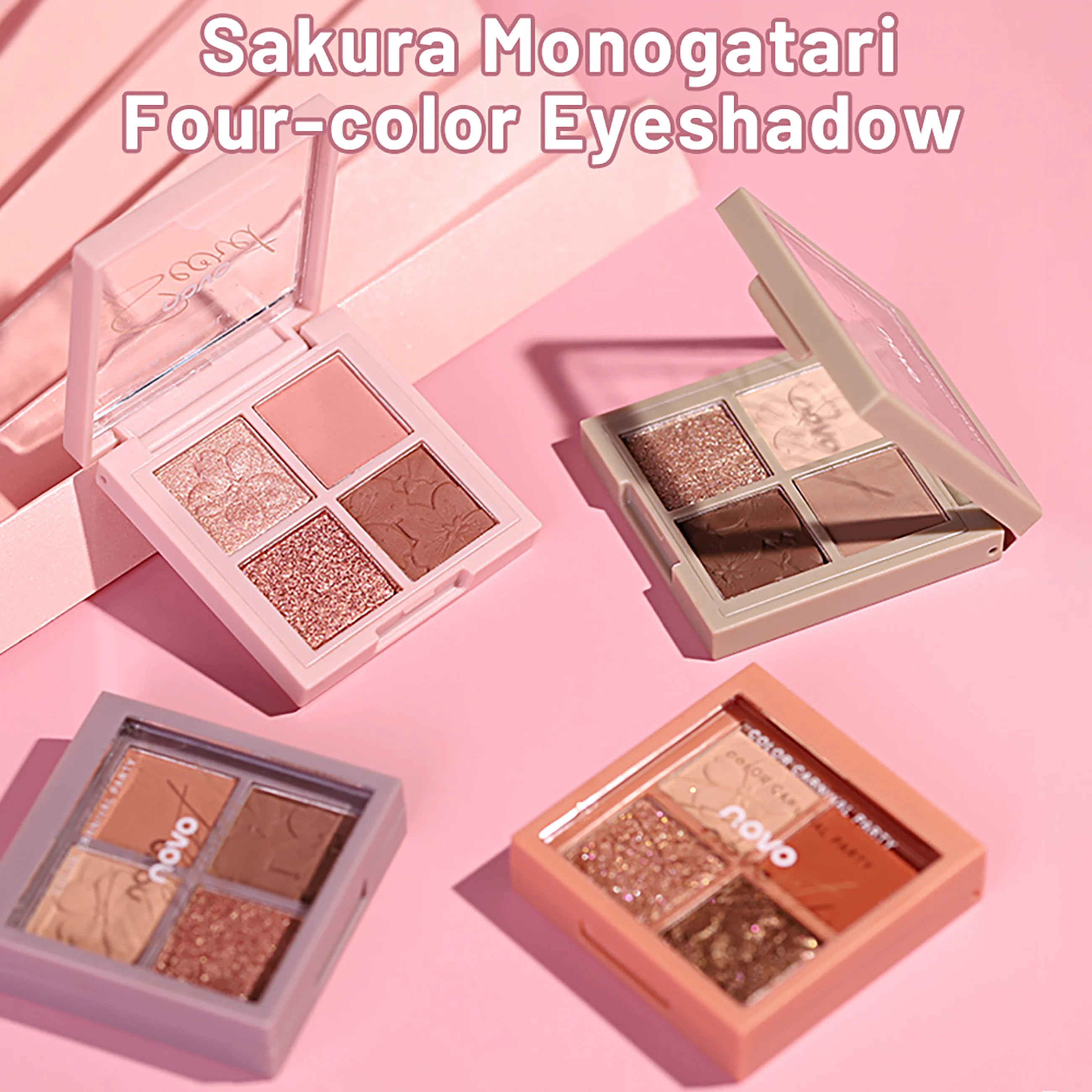 พาเลทอายแชโดว์สี่เฉดสีเนื้อแมทท์ ผสมกลิตเตอร์ประกายละเอียดและโทนสีเอิร์ธโทนประกายมุก