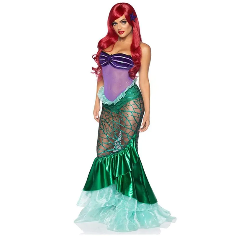大人セクシーな透かし彫りマーメイドプリンセス ローライン ハロウィンコスチューム パフォーマンス オフステージコスチューム キラキラ輝くイブニングガウン