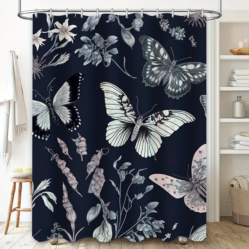 Abstract Bubble Pattern Shower Curtain Blue Pink White Gradient Print Modern Bathroom Decor Easy Installation for Bathrooms Show