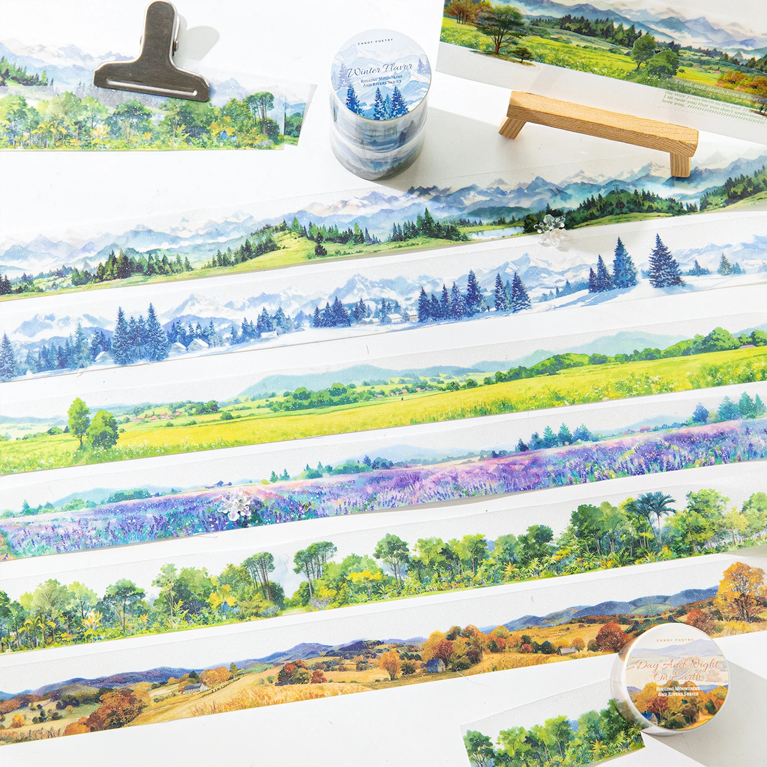 12PCS/LOT Endless mountains and rivers Series decorative PET tape