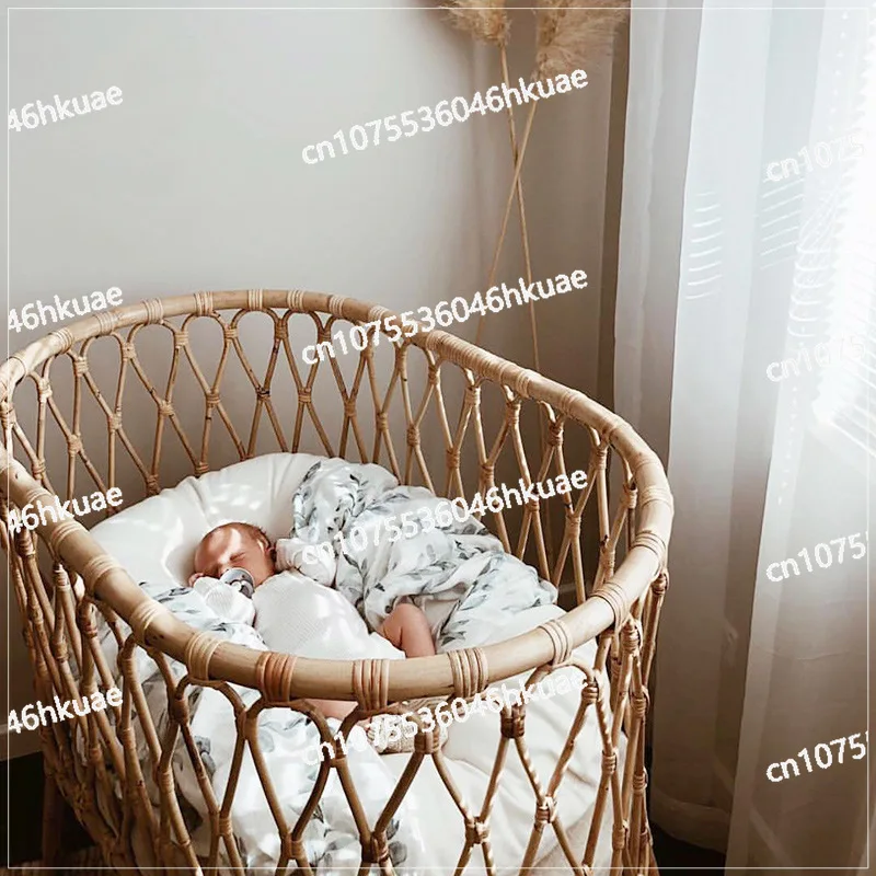 

Изысканная плетеная кровать из французского ротанга: стиль ретро, чисто ручная работа с натуральным импортным настоящим ротангом