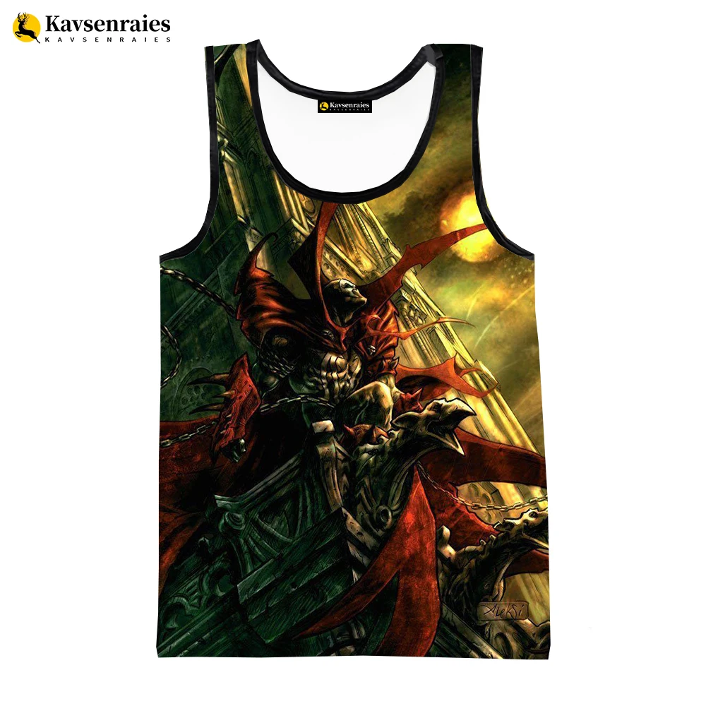 2023 Hot Anime Spawn Printed 3D Print Tank Tops Summer Fashion Casual Sleeveless Shirts Harajuku Streetwear Oversized T-shirt