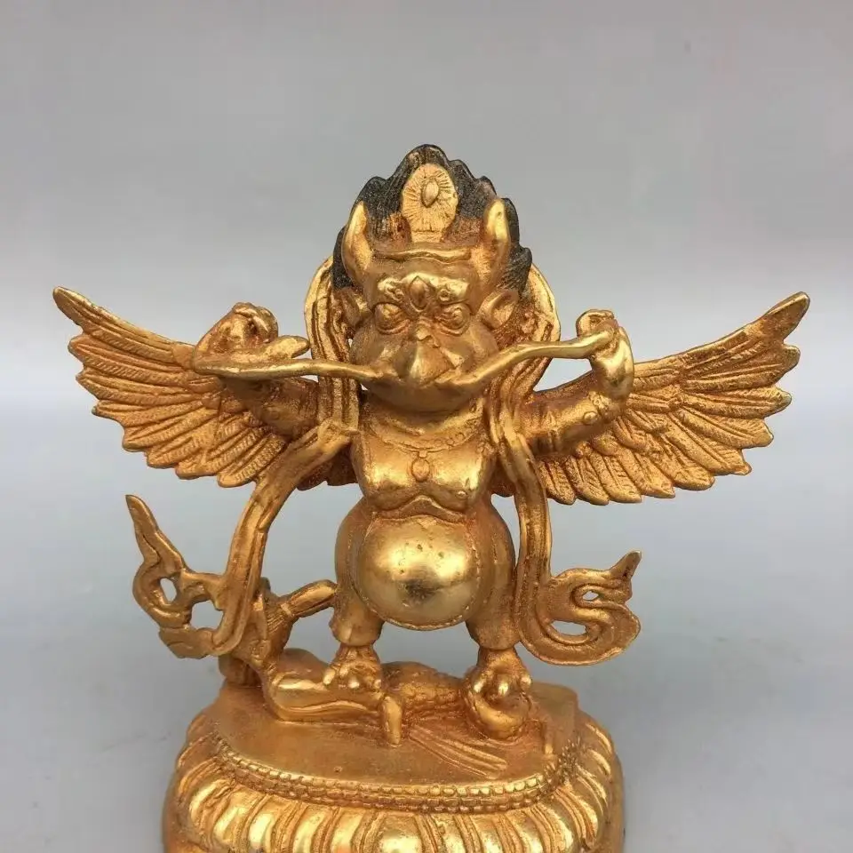 

Tibetan Buddhist Gilt brass Garuda statue bouddha statue
