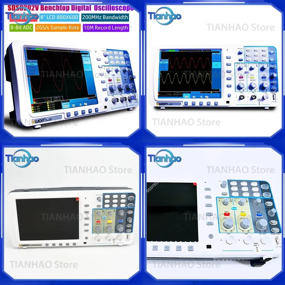 High Precision Digital Oscilloscope for OWON SDS8202V 200MHz Bandwidth Dual Channels 2GS/s Sampling Rate 10M Record Length 8
