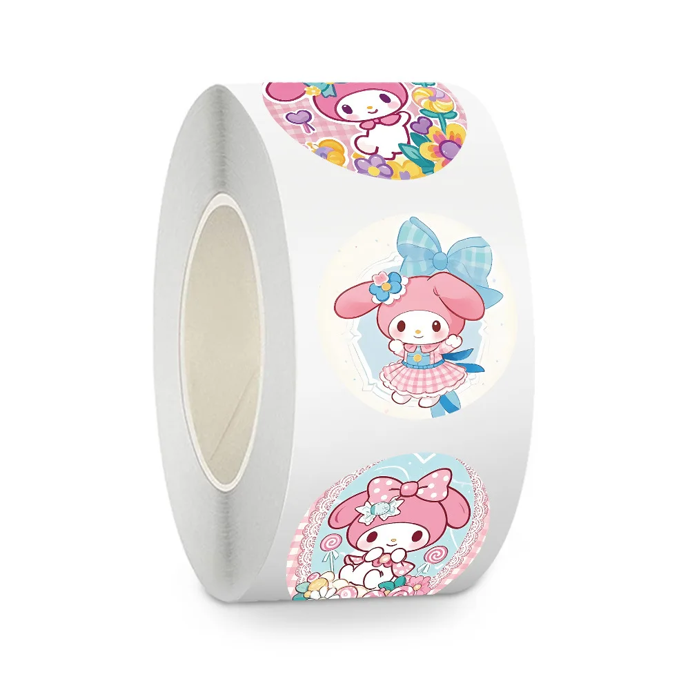 500PCS Lindas Pegatinas de Sellado de My Melody, Calcomanías Creativas de Dibujos Animados en Rollo, DIY para Equipaje, Teléfono, Guitarra, Álbum de Recortes, Pegatinas Impermeables, Juguete para Niños