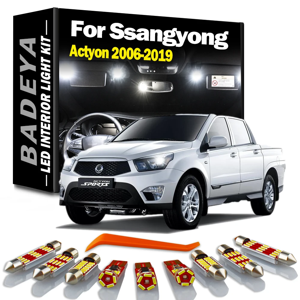 BADEYA Canbus Vehicle Lamp LED Interior Map Dome Light Kit For Ssangyong Actyon 2006-2016 2017 2018 2019 Car Led Bulbs No Error