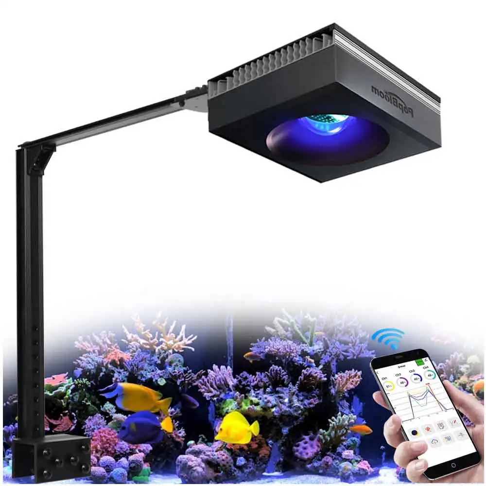 

PopBloom-LED Marine Aquarium Light, Reef Aquarium LED Lamp for 40-60cm Reef Coral SPS LPS Saltwater Tank, Sunrise and Sunset,60W