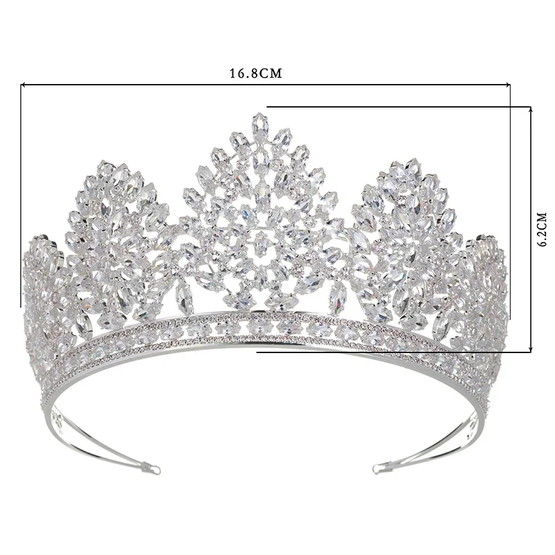 Hadiyana Luxury CZ Large Russia Crown New Arrival Pageant Crowns for Women Bridal Tiaras Royal Prom Party Design Jewelry BC3953