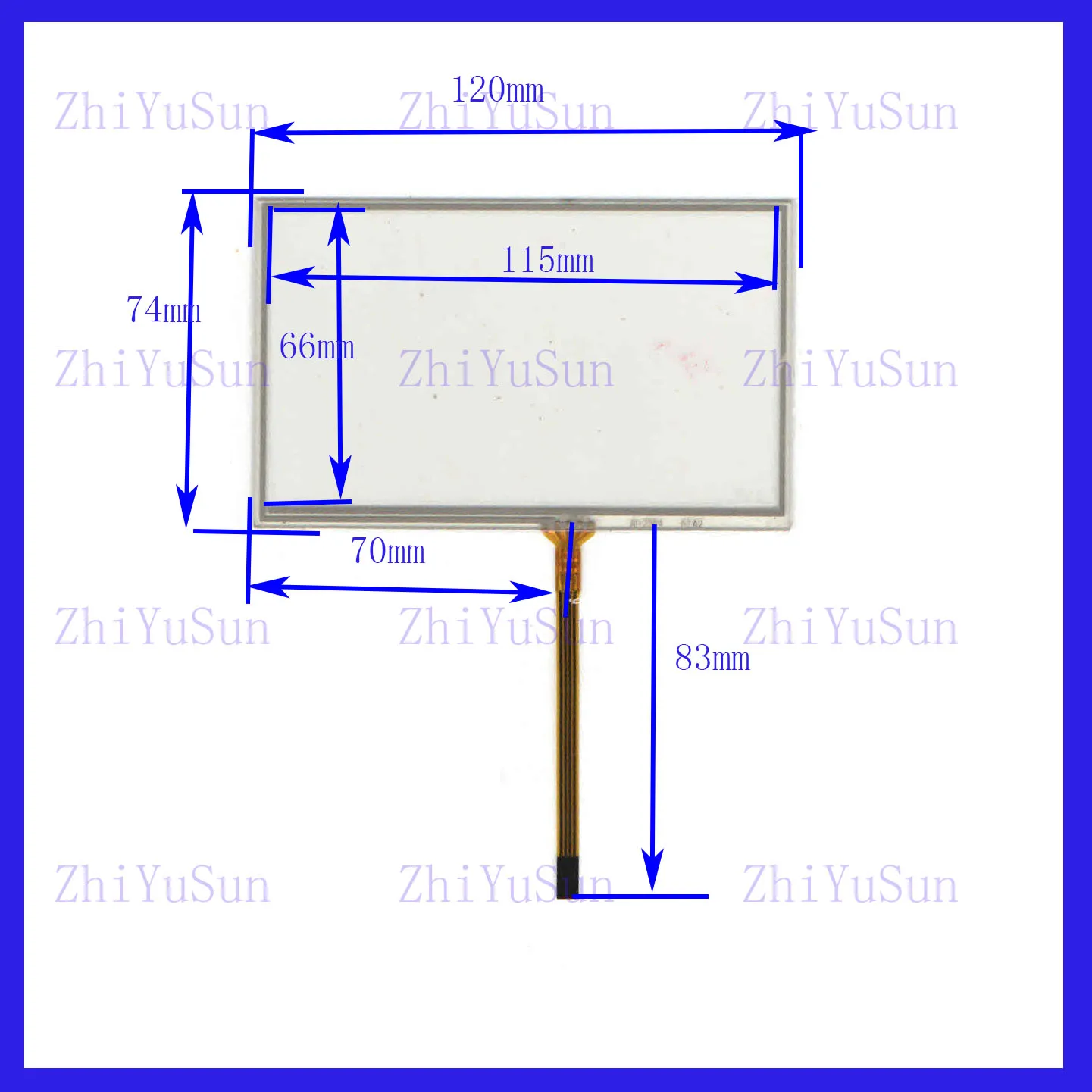 

5 шт./лот, 120*73, 5-дюймовый резистивный сенсорный экран, дигитайзер, совместимый, 120*73 мм