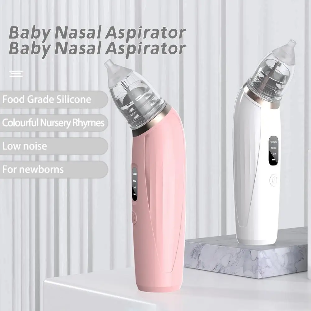 Baby Electric Nasal Aspirator Rechargeable Nose Suction Device with Food Grade Silicone Tips 3 Suction Modes Nose Cleaner