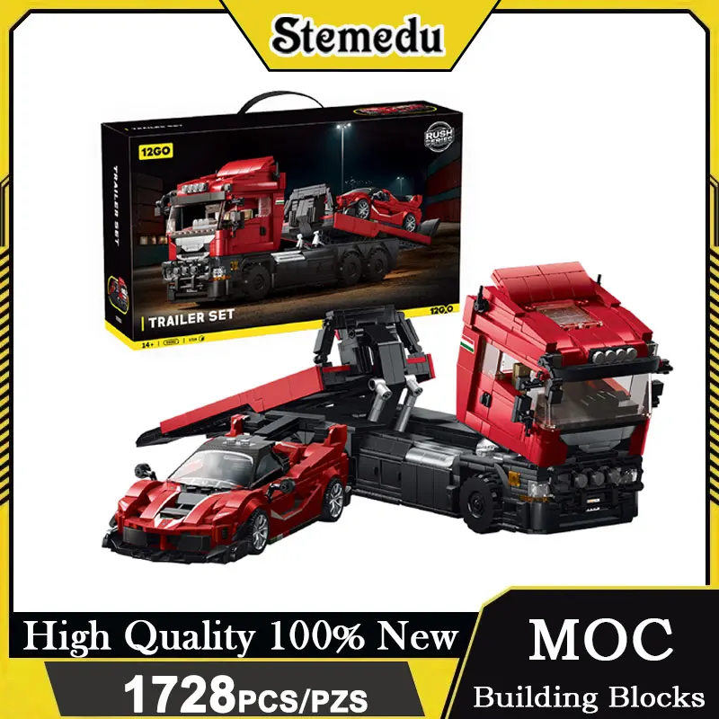 

Набор для сборки из 1728 деталей: конструктор MOC — модель грузовика и суперкара, настольные украшения, развивающие игрушки для мальчиков, подарки