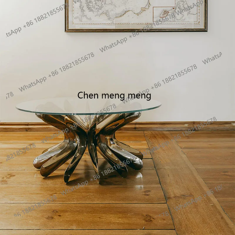 

Modern living room high-end home art designer metal creative villa high-end coffee table