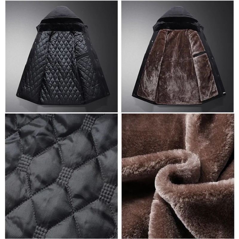 Giacca invernale da uomo di grandi dimensioni 8XL con cappuccio foderato in pile cappotto caldo maschile imbottito in cotone più grande giacca a vento spessa casual peluche freddo