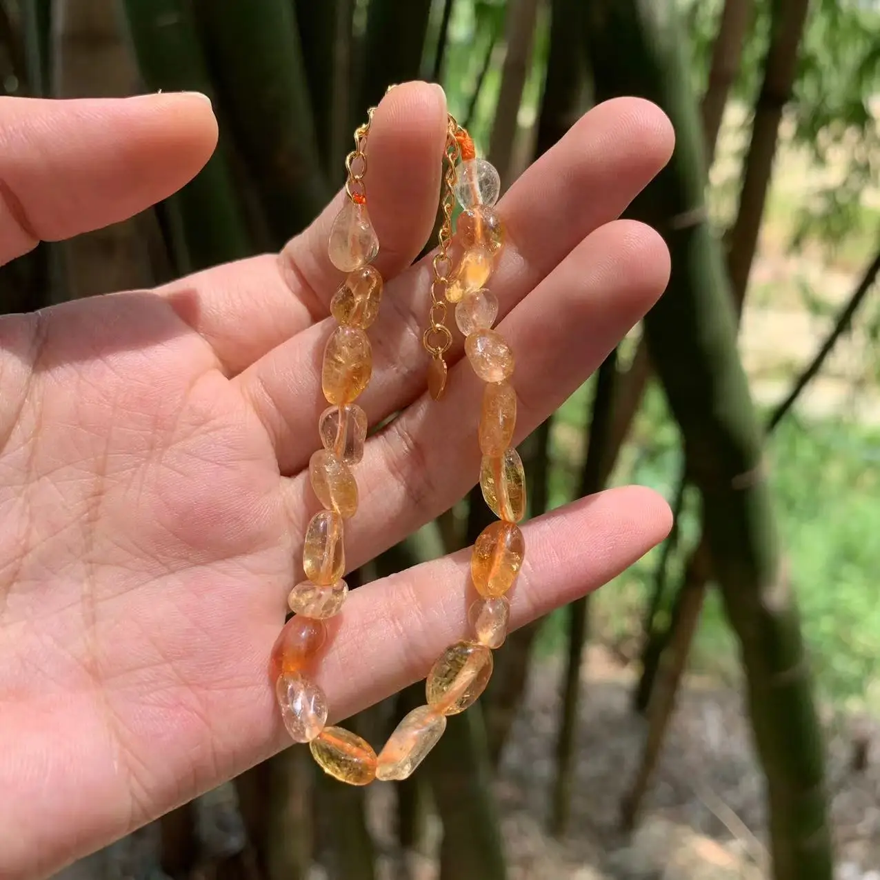 Natural Citrine Bracelet Yellow Stone Irregular Jewelry Wholesale Design Handmade GEM Beads Healing Women Jewelry Gifts