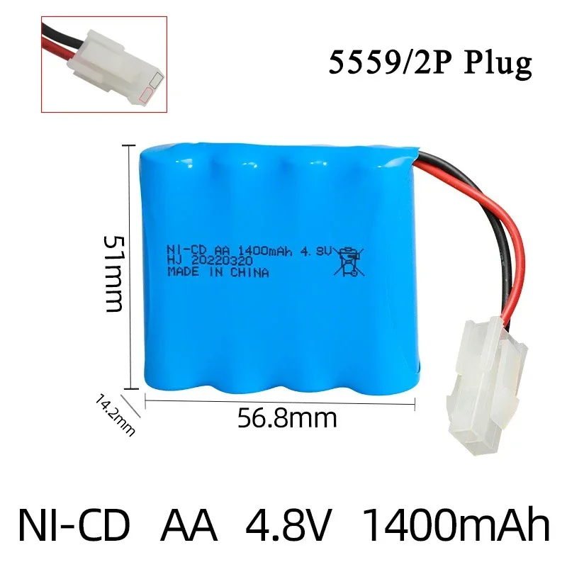 4.8V 1400mAh RC Auto Batterij Vrachtwagens Speelgoed Oplaadbare Batterijen AA NI-CD Batterij Voor Rc Speelgoed Auto's Tanks Robots Guns Boten