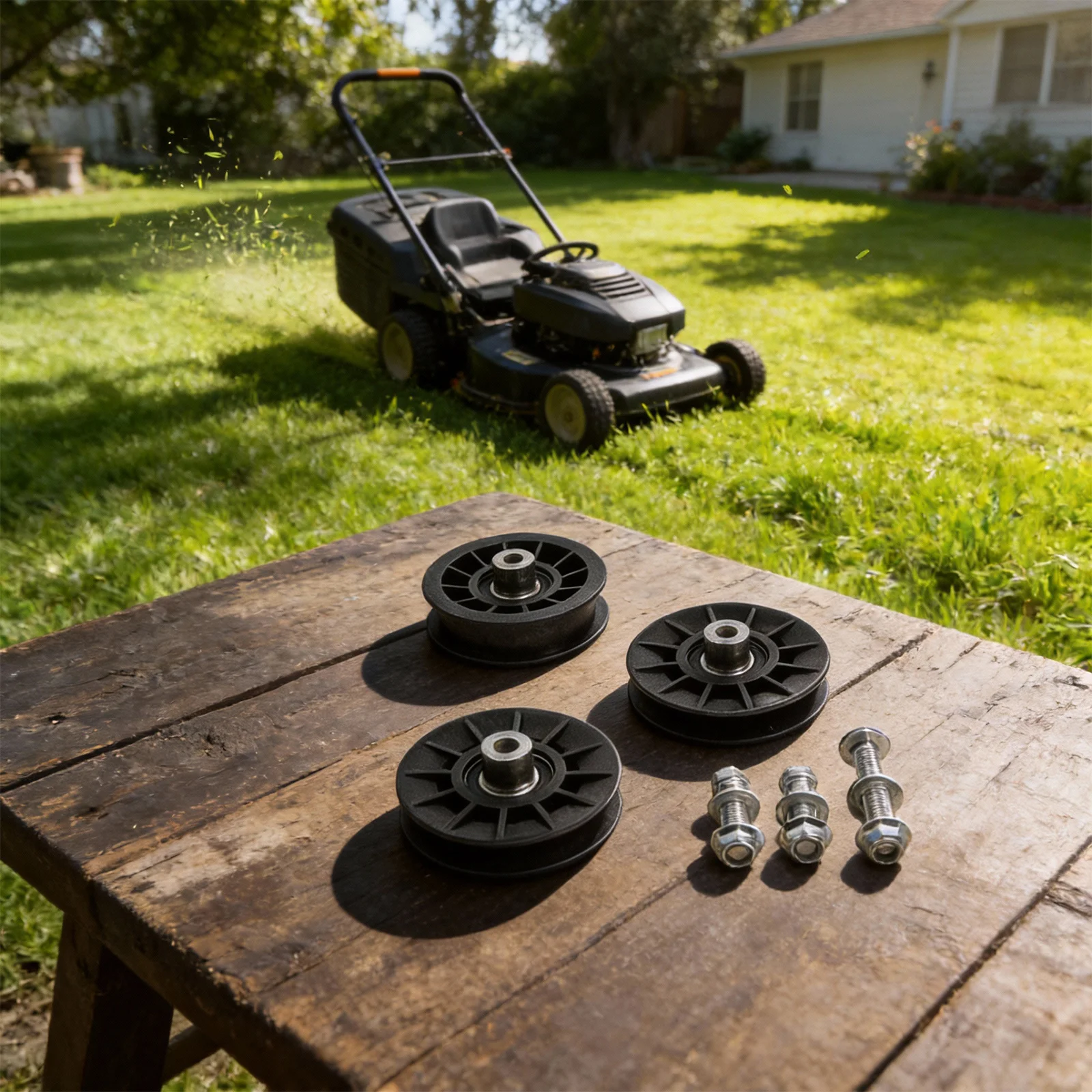 

Idler Kit for Lawn Mower Replaces 194326 and 194327 Includes Vgroove and Flat Idlers with Bolts for Easy Installation