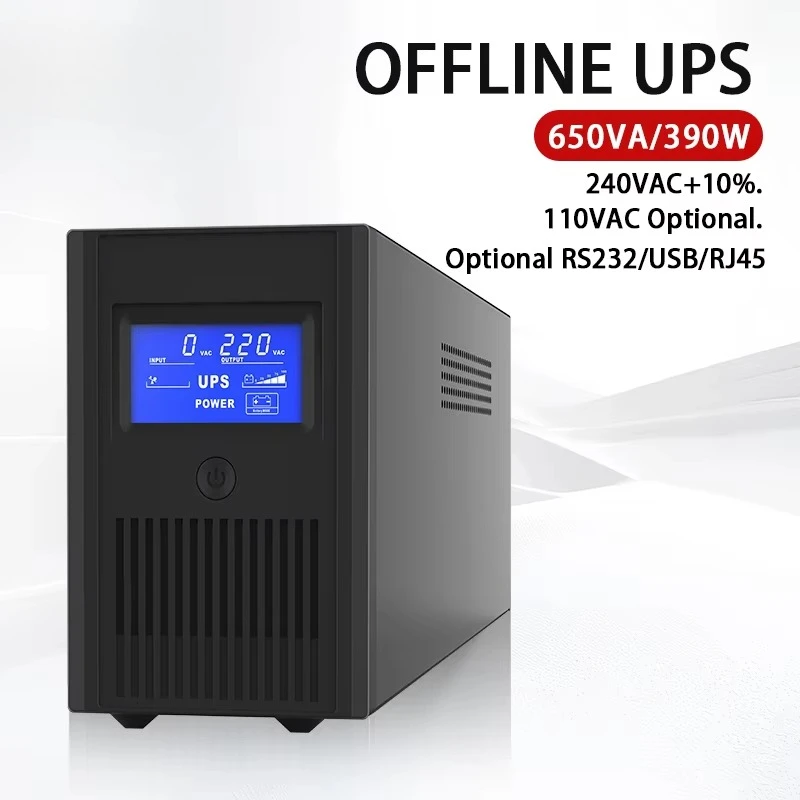 Fonte de alimentação UPS off-line de alta qualidade 110V / 220V Proteção de tensão monofásica 50Hz / 60Hz Display LCD UPS para computador PC